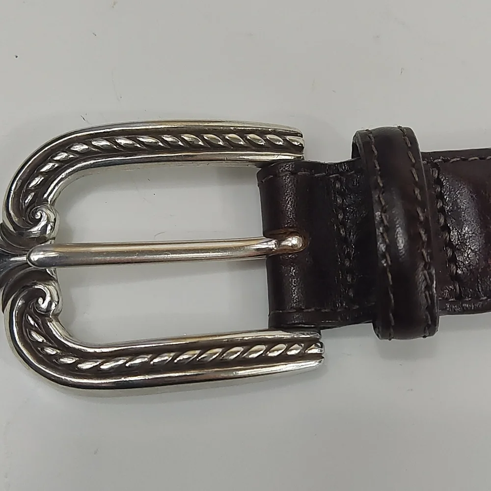 Brighton Leather Belt With Woven Cut Outs